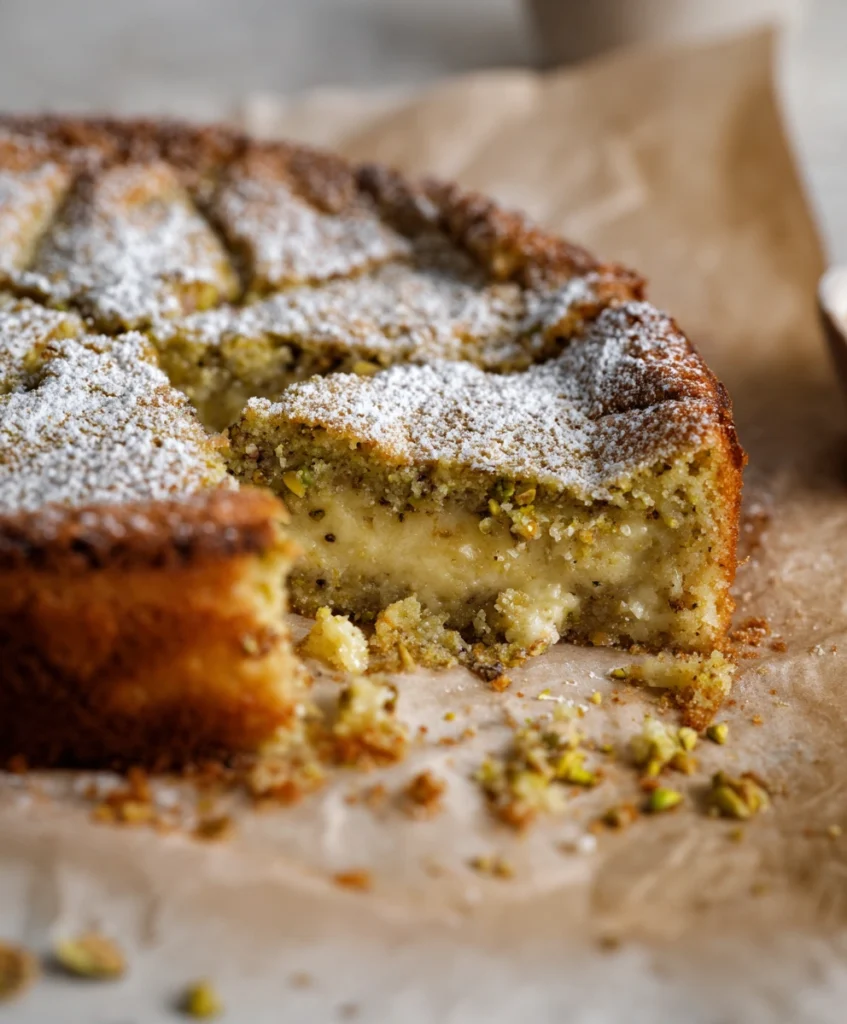 Buttery Pistachio Gooey Butter Cake